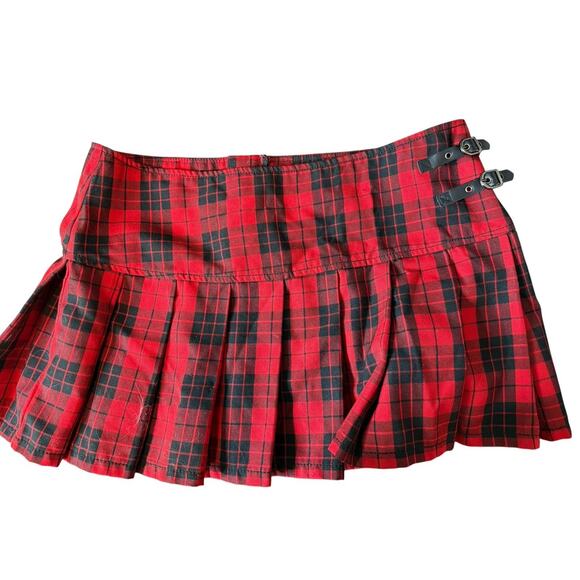 Avril Lavigne Abbey Dawn Skirt Womens 13 Y2K Vintage 28" Mini Plaid Grunge Punk - Picture 1 of 6
